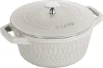 Emaliuotas ketaus puodas Staub, &Oslash;20 cm, 2.3 l, balta sp.