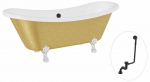 Vonia, laisvai pastatoma Besco Amelia Glam, 190 cm x 77 cm x 69 cm, ovalas, aukso sp./juoda sp.