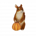 Sodo dekoracija "Voverė" 4IQ, 15 cm x 6.8 cm x 15 cm, ruda sp./oranžinė sp.