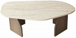 Kavos staliukas Kalune Design Rock, rie&scaron;uto sp./travertine sp., 60 cm x 100 cm x 35 cm