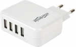 Telefono įkroviklis Gembird, USB/AC/DC, balta sp.
