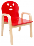 Vaiki&scaron;ka kėdė Home4you Happy, medžio sp./raudona sp., 36 cm x 46.5 - 61 cm