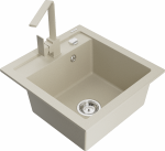 Plautuvė su virtuviniu mai&scaron;ytuvu Mexen Vito, granitas, 49 cm x 52 cm x 21 cm, smėlio sp.