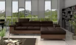 Kampinė sofa Ricardo Monolith 29, Monolith 09, ruda sp./tamsiai ruda sp., de&scaron;ininė, 205 x 280 cm x 90 cm