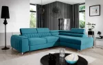 Kampinė sofa Laurence Solar 77, mėlyna sp., de&scaron;ininė, 205 x 278 cm x 92 cm