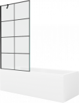 Vonia su sienele, įmontuojama Mexen Cubik, 150 cm x 70 cm x 40 cm, stačiakampis, balta sp./juoda sp.