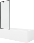 Vonia su sienele, laisvai pastatoma Mexen Cubik, 160 cm x 70 cm x 40 cm, stačiakampis, skaidri sp./balta sp.