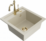 Plautuvė su virtuviniu mai&scaron;ytuvu Mexen Vito, granitas, 49 cm x 52 cm x 21 cm, smėlio sp.