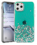 Telefono dėklas Fusion Accessories Glue Glitter, Apple iPhone 13 Pro Max, žalia sp.