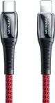 Kabelis Joyroom, Lightning/USB Type-C, juoda sp./raudona sp., 20 W