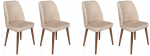 Kėdžių rinkinys Kalune Design Dallas 550 V4 974NMB1581, matinė, rie&scaron;uto sp./smėlio sp., 49 cm x 50 cm x 90 cm, 4 vnt.