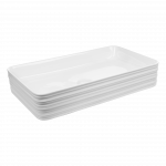 Vonios praustuvas Invena Akte, keramika, 66 cm x 38 cm x 12 cm, balta sp.