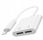 Adapteris Wooco J-008, 2 x Lightning, 5 cm, balta