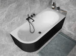 Vonia, laisvai pastatoma Besco Avita, 170 cm x 75 cm x 59.5 cm, balta sp./juoda sp.