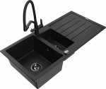 Plautuvė su virtuviniu mai&scaron;ytuvu Mexen Andres Black, granitas, 100 cm x 50 cm x 20 cm, juoda sp.