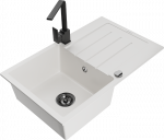 Plautuvė su virtuviniu mai&scaron;ytuvu Mexen Bruno, derva/granitas, 79.5 cm x 49.5 cm x 20 cm, balta sp.