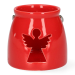 Žvakidė Homla Angel, keramika, &Oslash; 8 cm, 8 cm, raudona