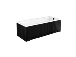 Vonia, įmontuojama Besco Modern, 160 cm x 70 cm x 55.5 cm, stačiakampis, balta sp./juoda sp.