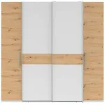 Spinta Fabio F71-SZF4D-BI/DASN, ąžuolo sp./balta sp., 215 cm x 60 cm x 210 cm