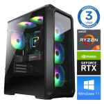 Stacionarus kompiuteris Intop RM72088WH AMD Ryzen 5 5600X, DDR4 16 GB, SSD+HDD 250 GB 4 TB, Nvidia GeForce RTX3050 6 GB GDDR6, Windows 11 Home