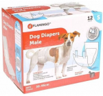 Apsauginės kelnaitės &scaron;unims Karlie Flamingo Dog Diapers Male S KF77138, 12 vnt. balta