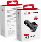 Automobilinis įkroviklis Forcell CC50-1A1C, USB/Cigarette Lighter Socket/USB-C, juoda sp., 38 W