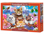 Dėlionė Castorland Kittens with Flowers 500 el. B-53513, 47 cm x 33 cm, 500 vnt., įvairių spalvų