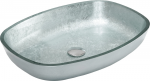 Vonios praustuvas Mexen Araks 24155411, stiklas, 54 cm x 39 cm x 11 cm, sidabro sp.