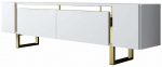 Televizoriaus spintelė Kalune Design Yildiz, aukso sp./balta sp., 30 cm x 180 cm x 50 cm