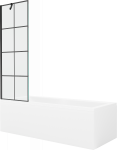 Vonia su sienele, įmontuojama Mexen Cubik, 170 cm x 70 cm x 40 cm, stačiakampis, balta sp./juoda sp.