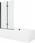 Vonia, su sienele su sienele, laisvai pastatoma Mexen Cube, 170 cm x 80 cm x 39 cm, stačiakampis, balta/juoda