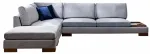 Kampinė sofa Kalune Design Tulip With Pouf, tamsiai pilka sp., kairinė, 313 x 193 cm x 80 cm