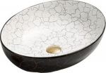 Vonios praustuvas Mexen Iko, keramika, 52 cm x 39.5 cm x 13 cm, balta/juoda