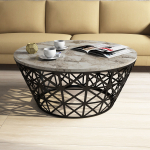 Kavos staliukas Kalune Design Stil, balta sp./juoda sp., 90 cm x 90 cm x 38 cm