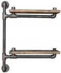 Sieninė lentyna Kalune Design Boru 76, juoda sp./rie&scaron;uto sp., 47 cm x 13 cm x 60 cm