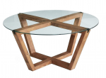 Kavos staliukas Kalune Design Lotus, ruda sp., 75 cm x 75 cm x 35 cm