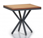 Stalas Kalune Design Samara, ruda sp./juoda sp., 90 cm x 90 cm x 78 cm