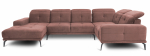 Kampinė sofa Neviro Nube 24, rožinė sp., de&scaron;ininė, 201 x 350 cm x 77 cm