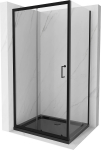 Du&scaron;o kabina Mexen Apia 840-100-070-70-00-4070B, stačiakampė, 70 cm x 100 cm x 190 cm, juoda sp./grūdintas
