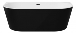 Vonia, laisvai pastatoma Besco Vica New B&W Matt, 80 cm x 170 cm x 60.5 cm, balta sp./juoda sp.