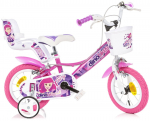 Vaiki&scaron;kas dviratukas su papildomais ratukais, vaikų Dino Bikes Fairy, rožinė sp./įvairių spalvų, 12"