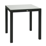 Lauko stalas Home4you Wicker, juoda sp., 73 cm x 73 cm x 71 cm