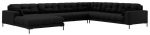 Kampinė sofa Micadoni Mamaia Structured, juoda sp., de&scaron;ininė, 327 x 256 cm x 75 cm