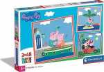 Dėlionė 3in1 Clementoni Super Color Peppa Pig 25293, 21 cm x 20.5 cm, 144 vnt., įvairių spalvų