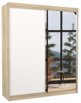 Spinta ADRK Viki 180, ruda sp./balta sp./rusva sp., 58 cm x 180 cm x 215 cm, su veidrodžiu