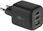 Universalus įkroviklis ir duomenų perdavimo kabelis Goobay Nano, USB Type C/USB Type A, 6.53 cm, juoda sp., 65 W