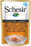 &Scaron;lapias kačių maistas Schesir Single Dish, vi&scaron;tiena/tunas/krevetės, 0.05 kg