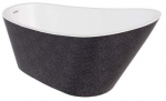 Vonia, laisvai pastatoma Besco Melody Glam Graphite, 170 cm x 80 cm x 72 cm, ovalas, balta sp./grafito sp.