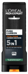 Kūno prausimosi želė vyrams L&rsquo;Or&eacute;al Paris Men Expert Pure Carbon Total Clean 5-in-1, 400 ml