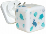 Naktinis &scaron;viestuvas Cloud B Cube Ocean, mėlyna/balta
